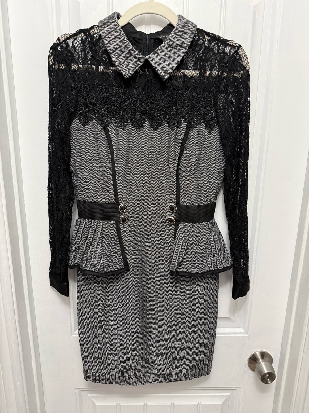 Floriday Dark Academia Lace Midi Dress Women Sz Small Gothic Victorian  (27-5)